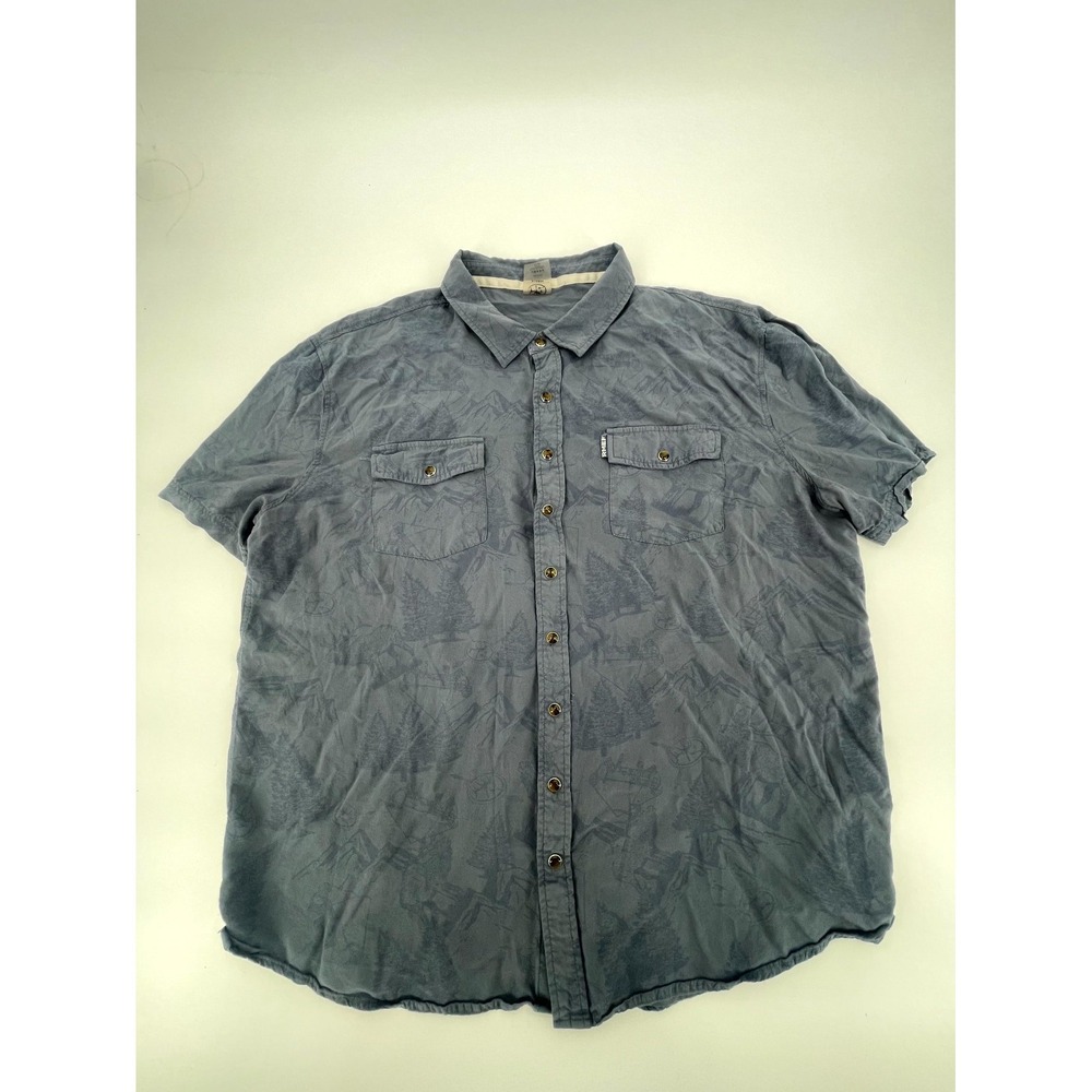 X Factor Western Shirt Mens Extra Large Gray Moose Pearl Snap Side Splits Cowboy